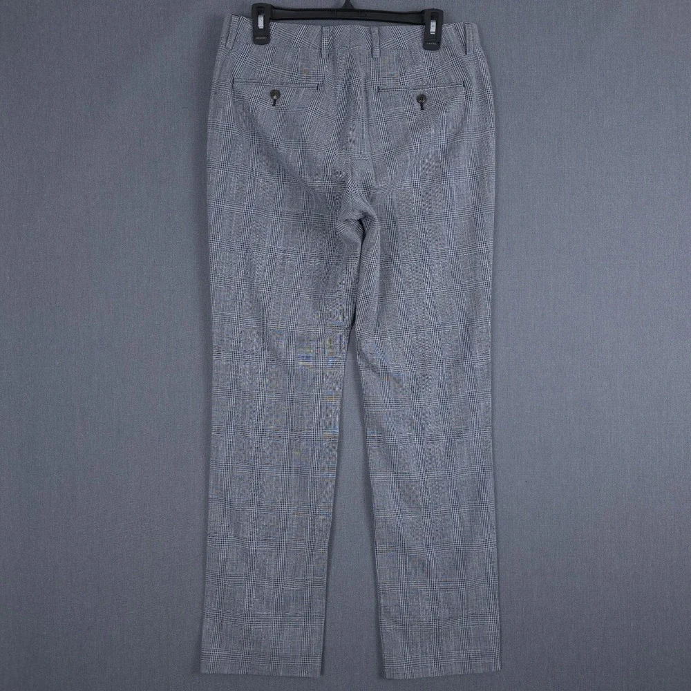 Bonobos Tollegno 1900 Dress Pants Mens 32x32 (Fits 32x31) Glen Check Wool Blend